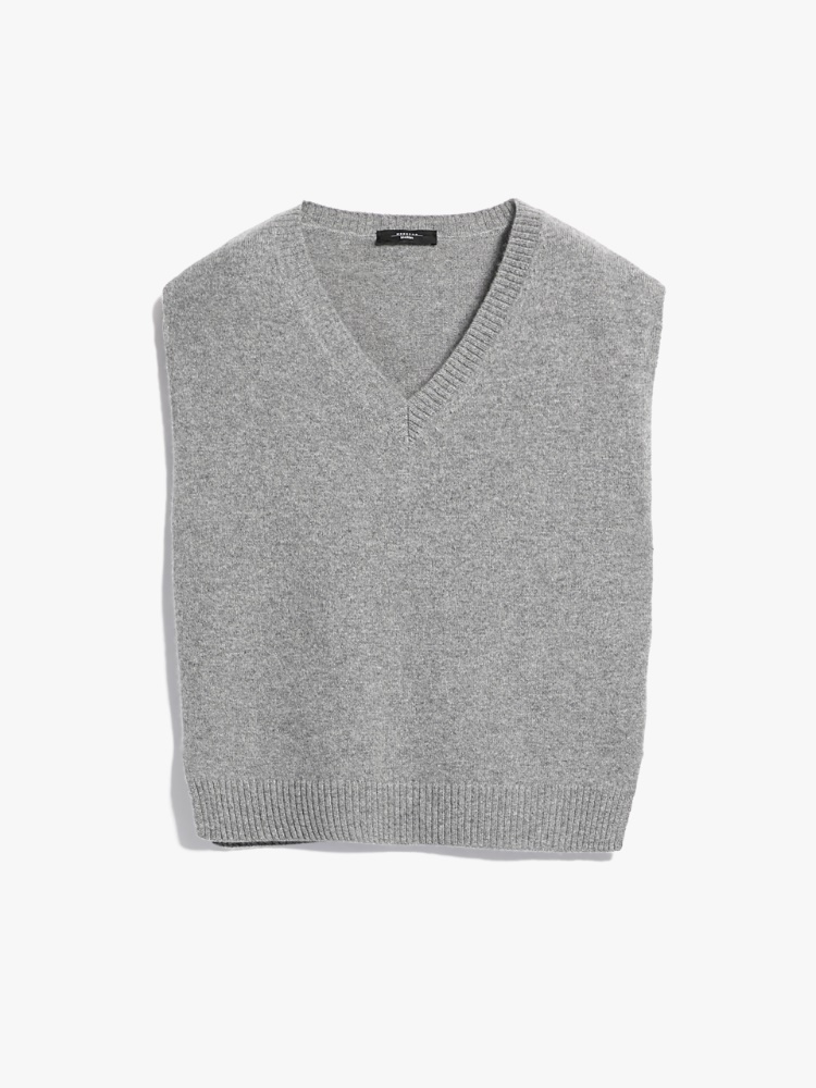 Cashmere-knit gilet, light grey - Weekend Max Mara