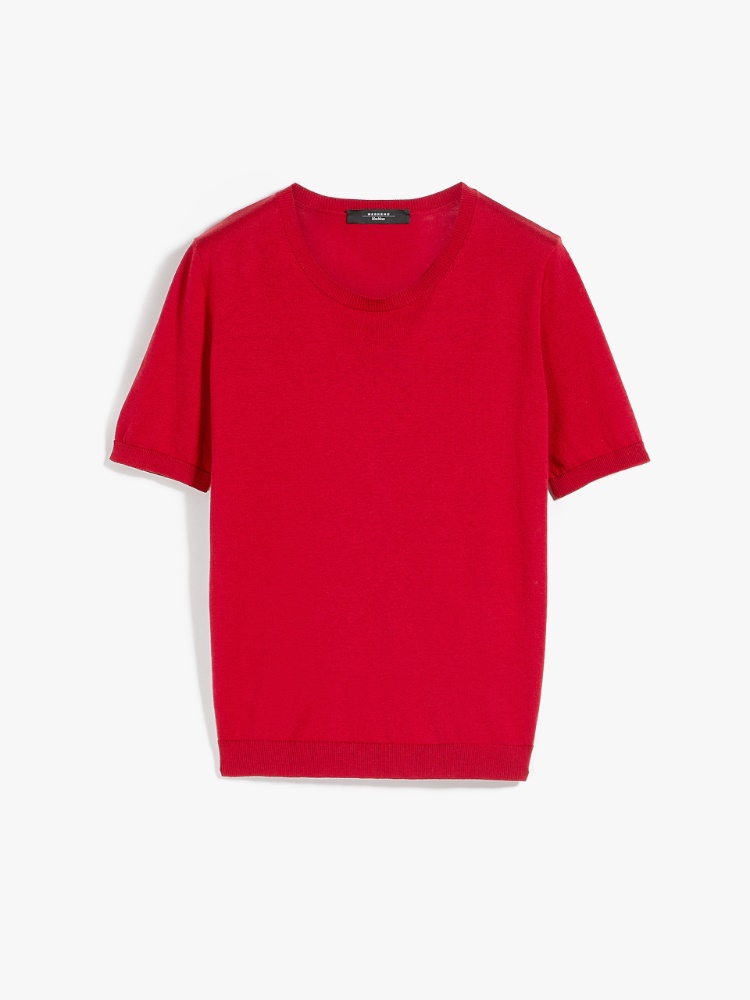 Cotton and silk-knit T-shirt - RED - Weekend Max Mara
