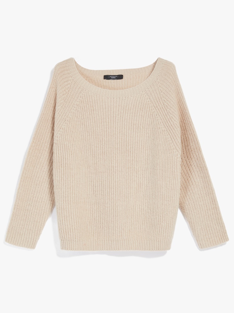 Mohair yarn sweater, beige | Weekend Max Mara