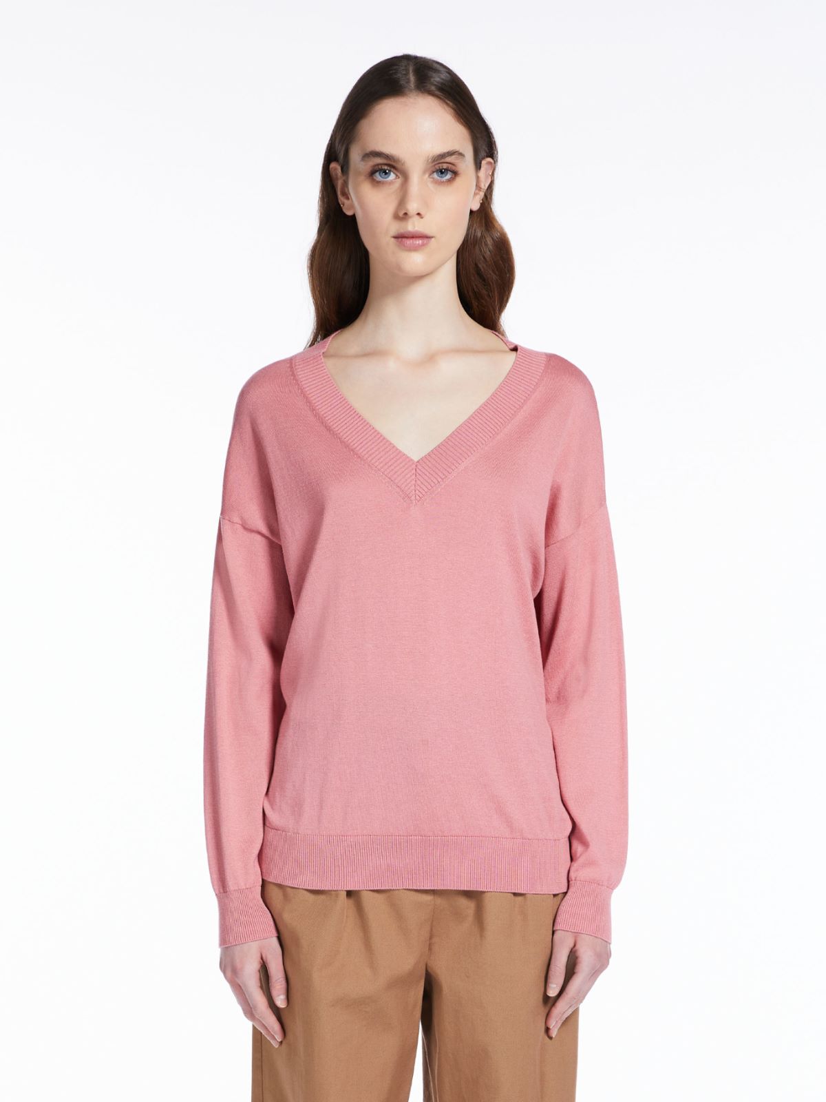 Cotton and silk yarn sweater - ANTIQUE ROSE - Weekend Max Mara - 2