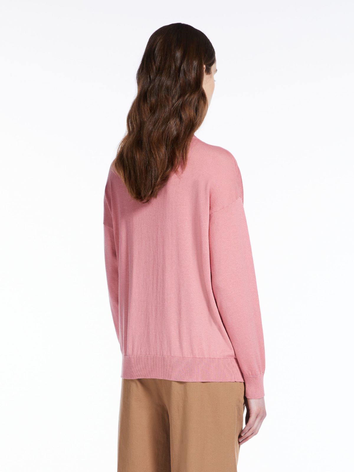 Cotton and silk yarn sweater - ANTIQUE ROSE - Weekend Max Mara - 3