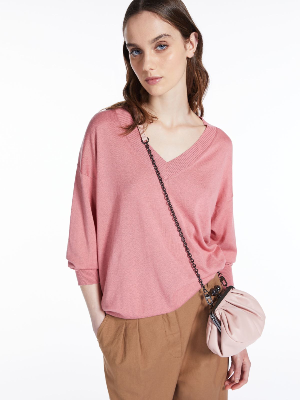 Cotton and silk yarn sweater - ANTIQUE ROSE - Weekend Max Mara - 4 Cotton and silk yarn sweater - ANTIQUE ROSE - Weekend Max Mara - 4
