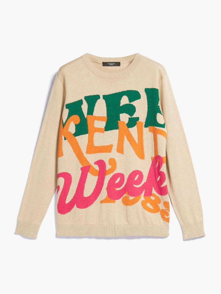 Silk and cotton yarn jumper, powder - Weekend Max Mara