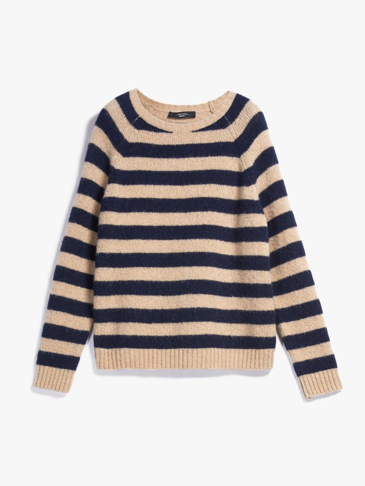 Alpaca and cotton-blend yarn sweater, navy - Weekend Max Mara