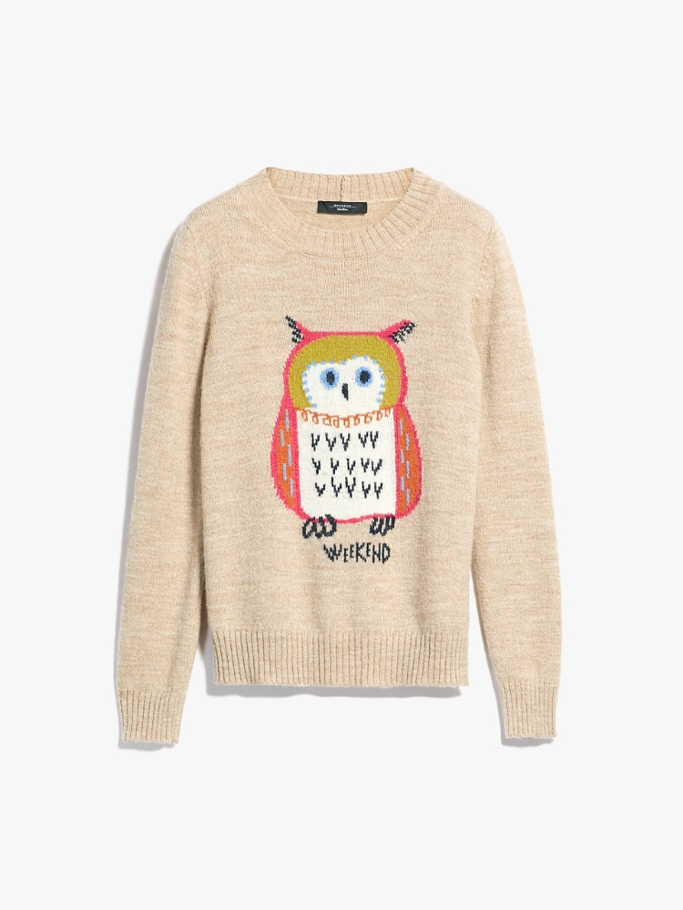 Alpaca and cotton-blend yarn sweater, powder | Weekend Max Mara