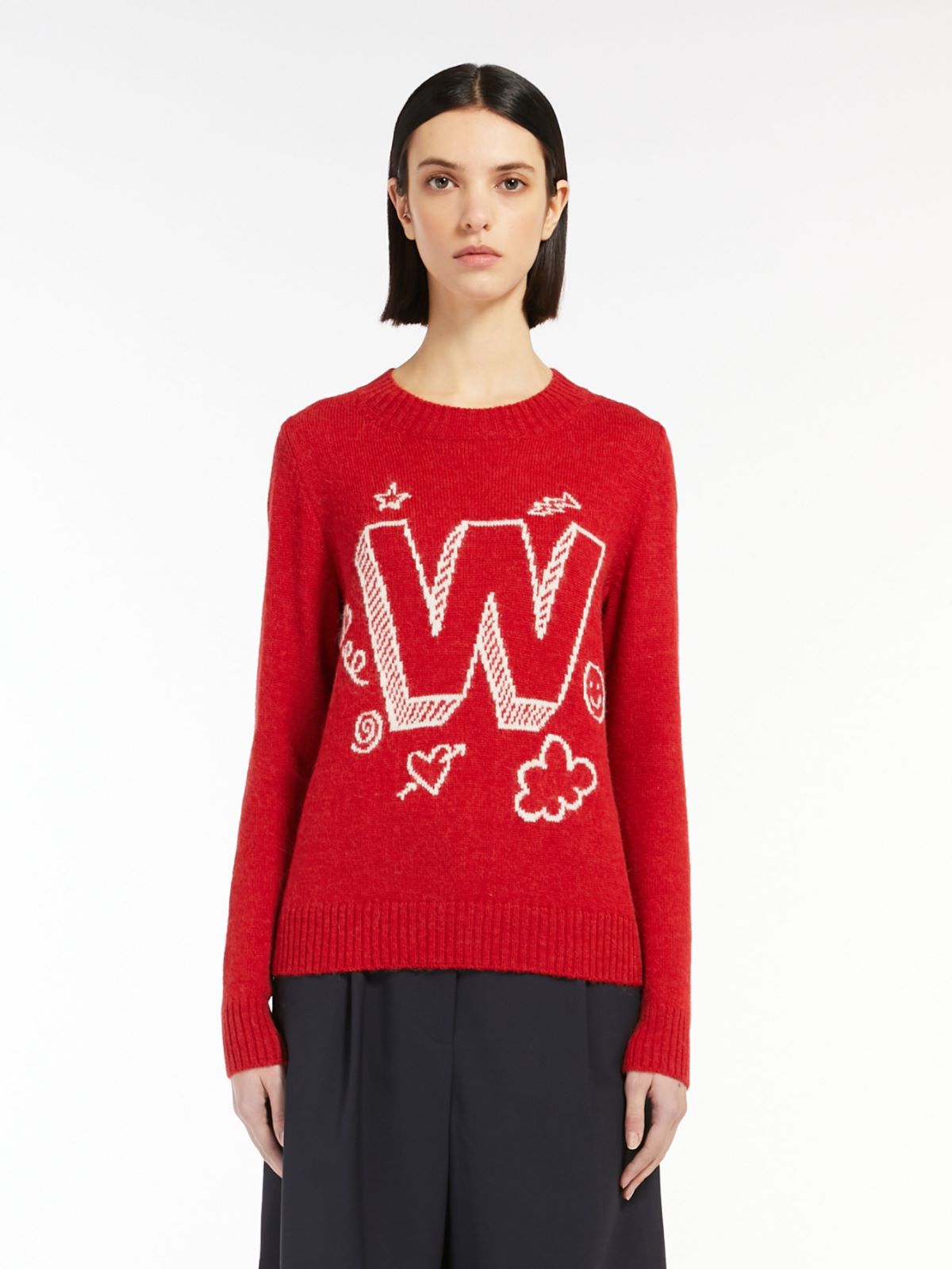 Alpaca and cotton-blend yarn sweater - RED - Weekend Max Mara - 2 Alpaca and cotton-blend yarn sweater - RED - Weekend Max Mara - 2