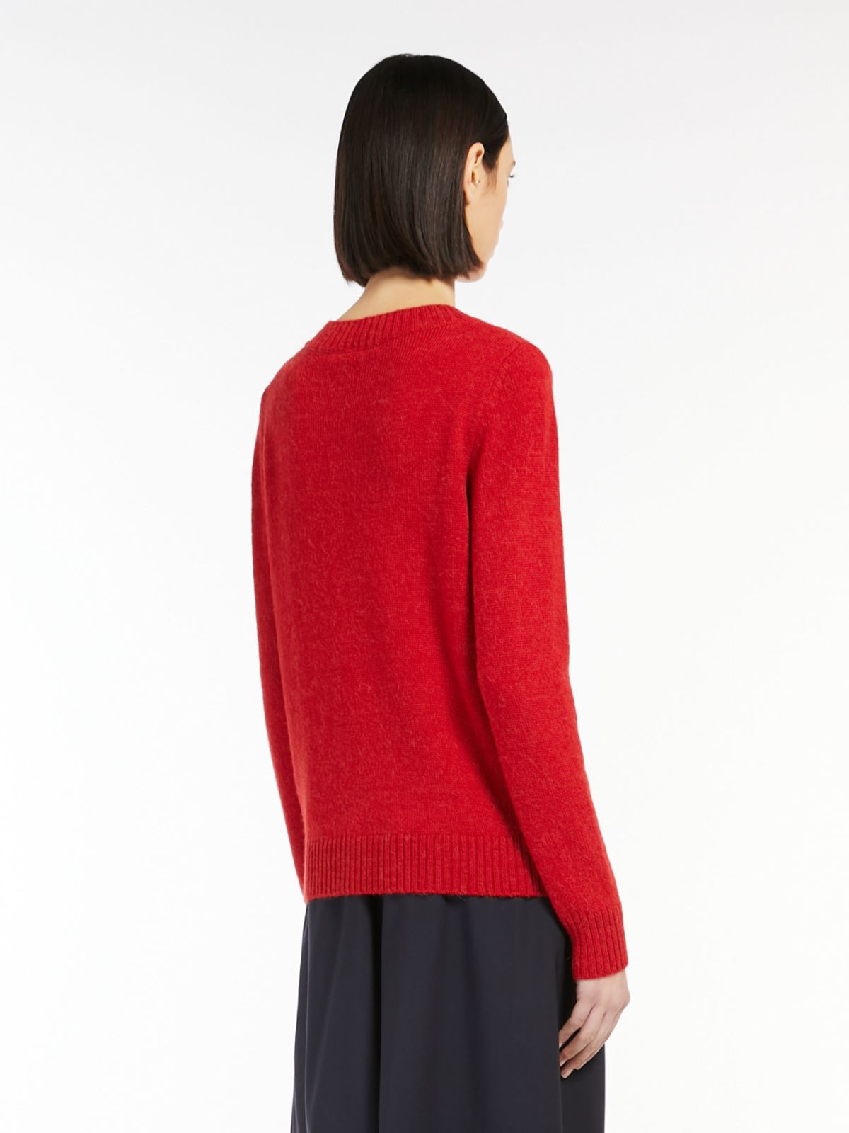 Alpaca and cotton-blend yarn sweater - RED - Weekend Max Mara - 3