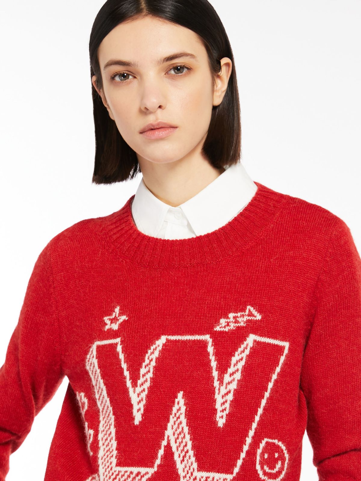 Alpaca and cotton-blend yarn sweater - RED - Weekend Max Mara - 4