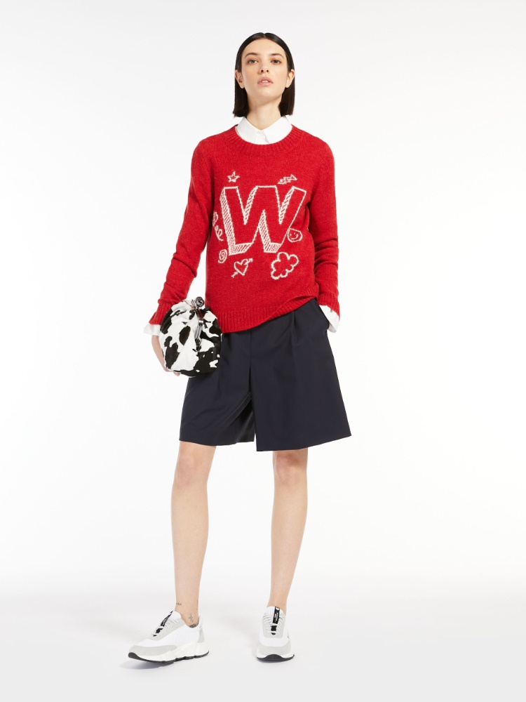 Alpaca and cotton-blend yarn sweater - RED - Weekend Max Mara - 2