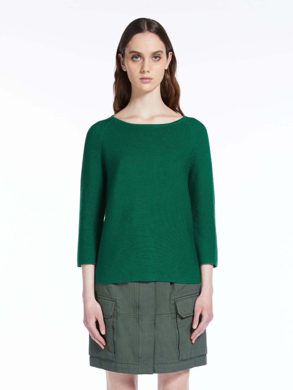 Cotton yarn sweater - GREEN - Weekend Max Mara - 2 Cotton yarn sweater - GREEN - Weekend Max Mara - 2
