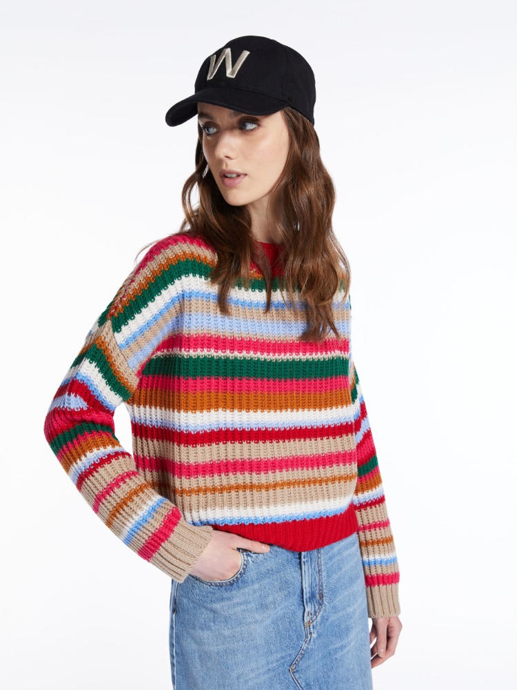 Kleding Dameskleding Sweaters Vintage Max Mara Vrouwen Beige Jumper Turtle Neck Sweater Pullover Kasjmier Wol 