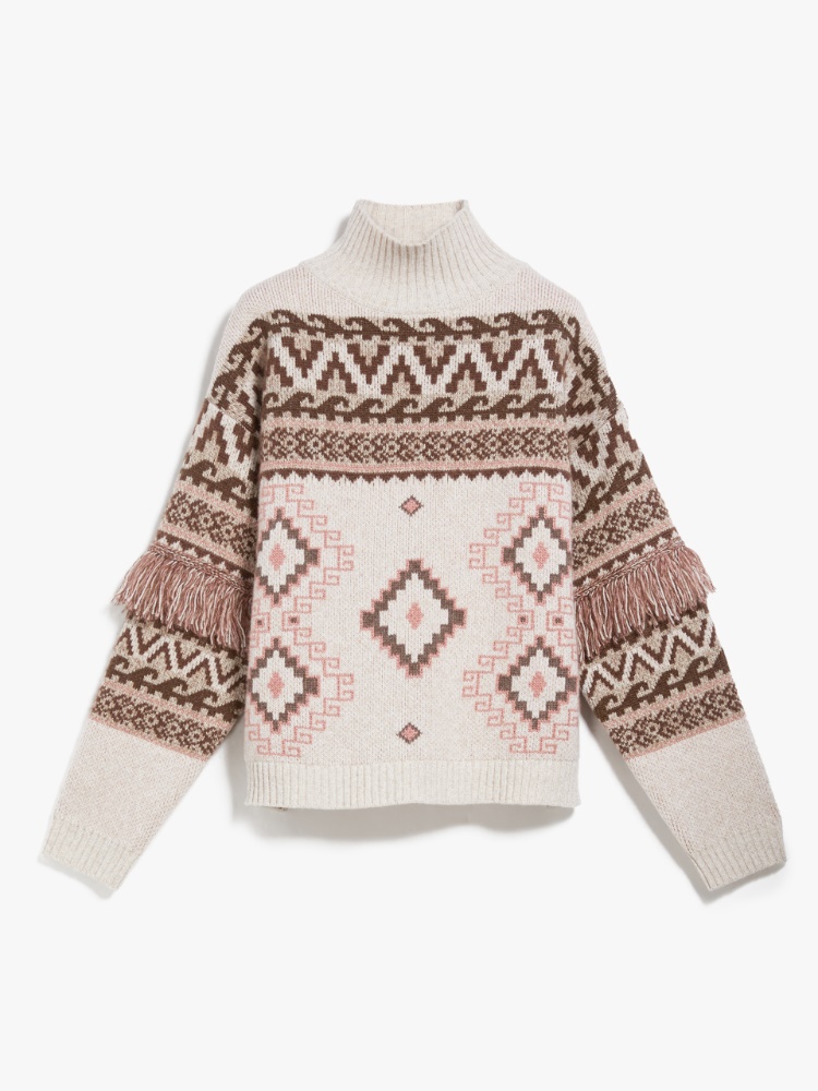 Wool and mohair polo-neck sweater, beige | Weekend Max Mara