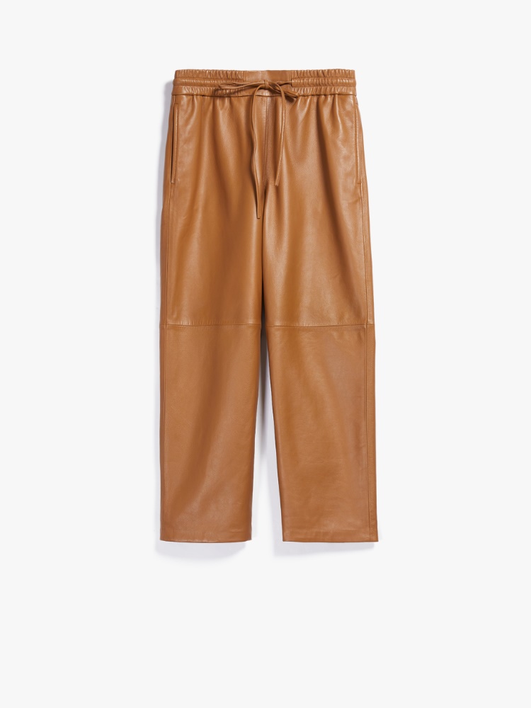 Nappa leather trousers, caramel | Weekend Max Mara