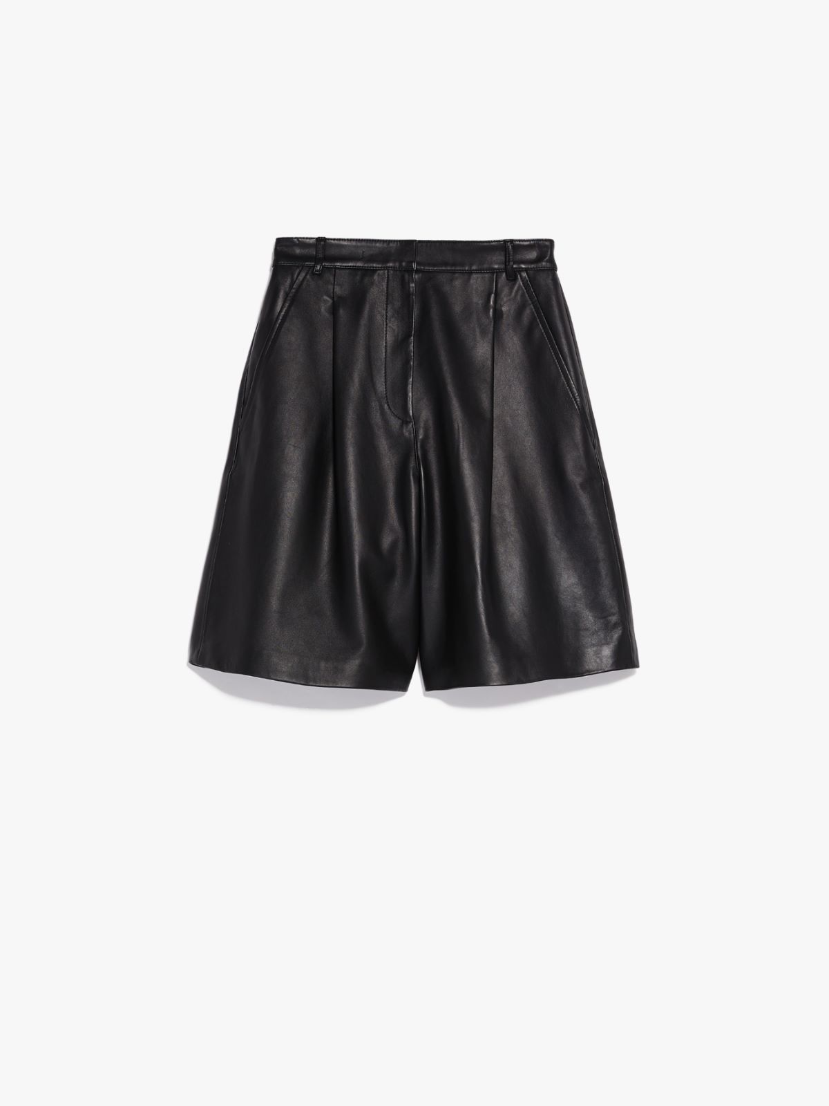 Nappa leather Bermuda shorts - BLACK - Weekend Max Mara - 5