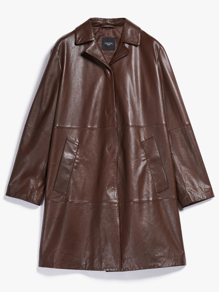 Nappa leather duster coat, tobacco - Weekend Max Mara