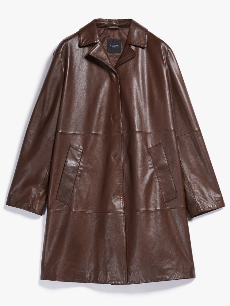 Nappa leather duster coat - TOBACCO - Weekend Max Mara