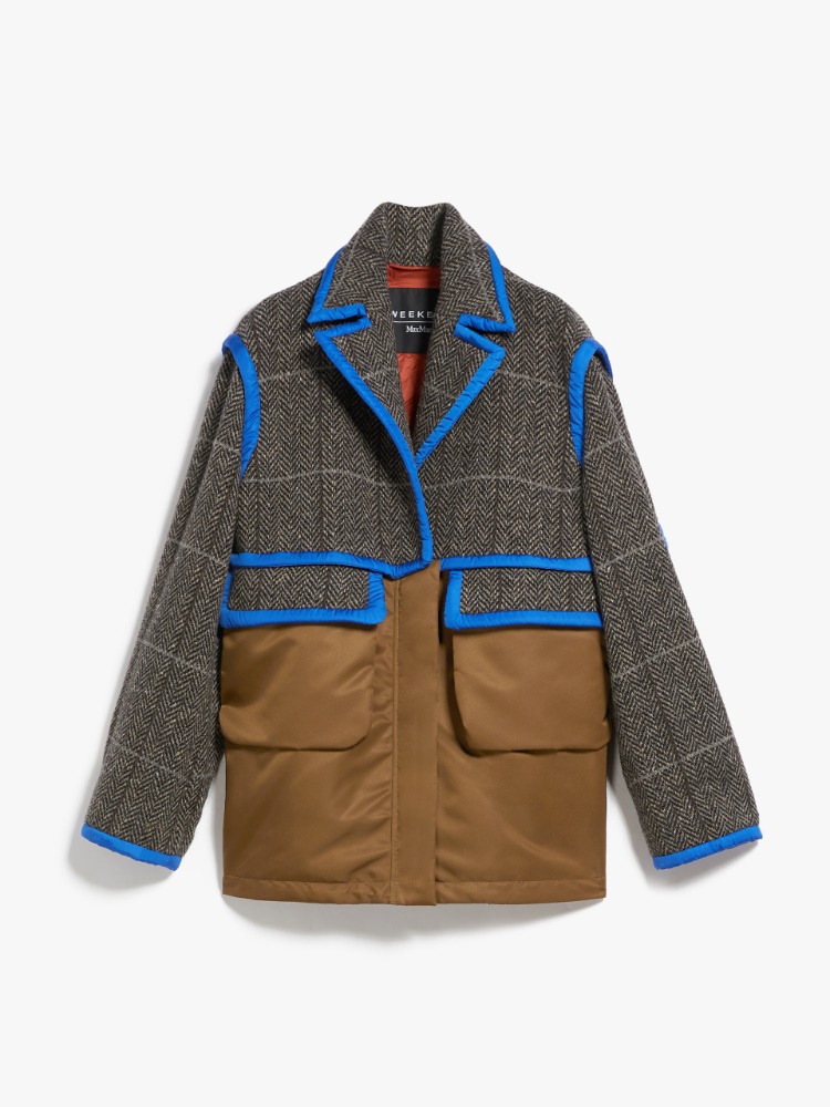 Tweed and nylon pea coat, medium grey | Weekend Max Mara