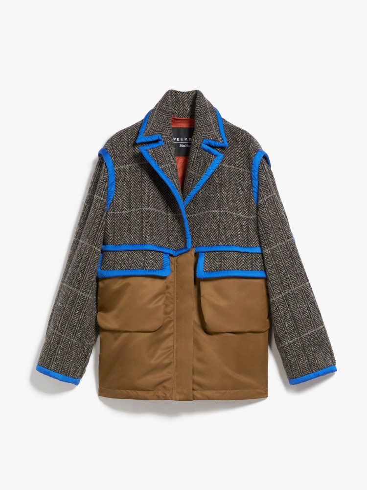 Tweed and nylon pea coat - MEDIUM GREY - Weekend Max Mara