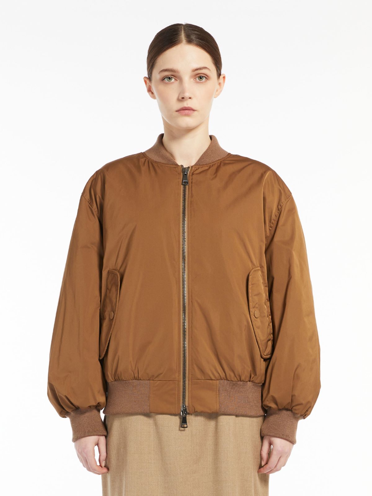 Water-repellent fabric bomber jacket - CARAMEL - Weekend Max Mara - 2 Water-repellent fabric bomber jacket - CARAMEL - Weekend Max Mara - 2