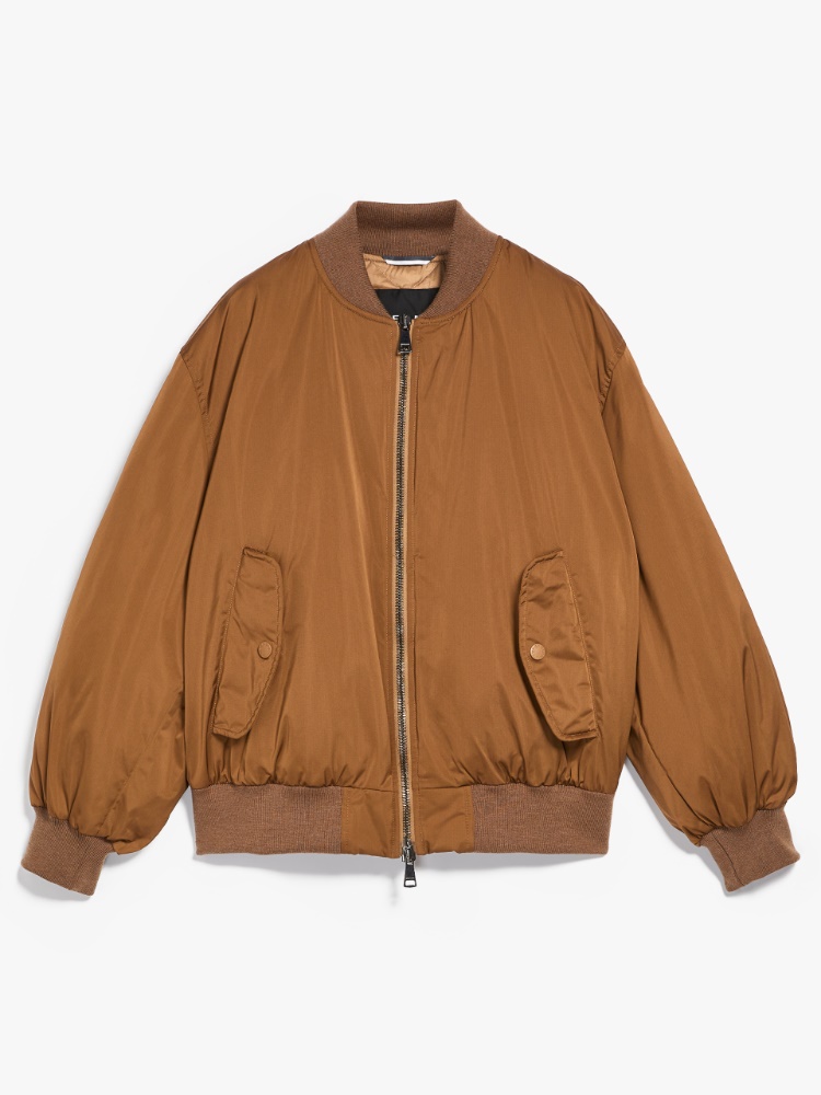 Water-repellent fabric bomber jacket, caramel | Weekend Max Mara