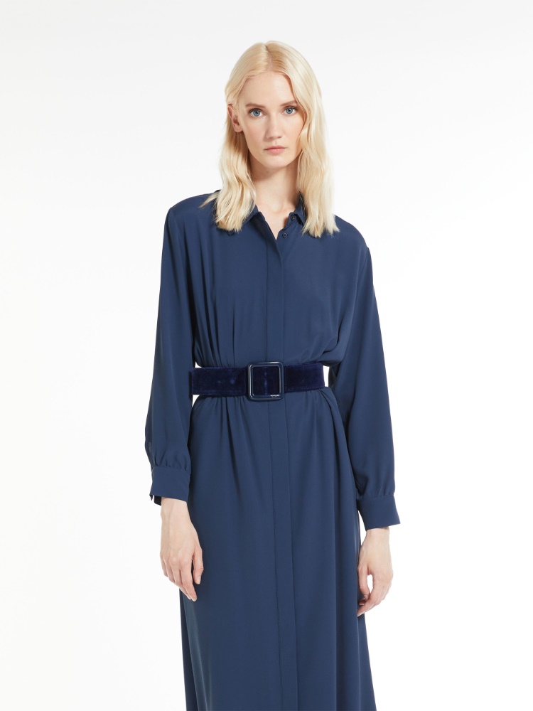 Cotton velvet belt, midnightblue | Weekend Max Mara