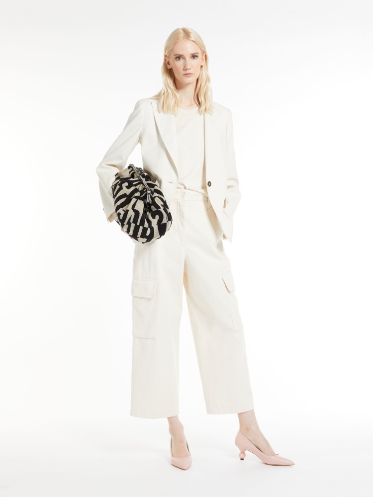 Large wool and cotton Pasticcino Bag, beige | Weekend Max Mara