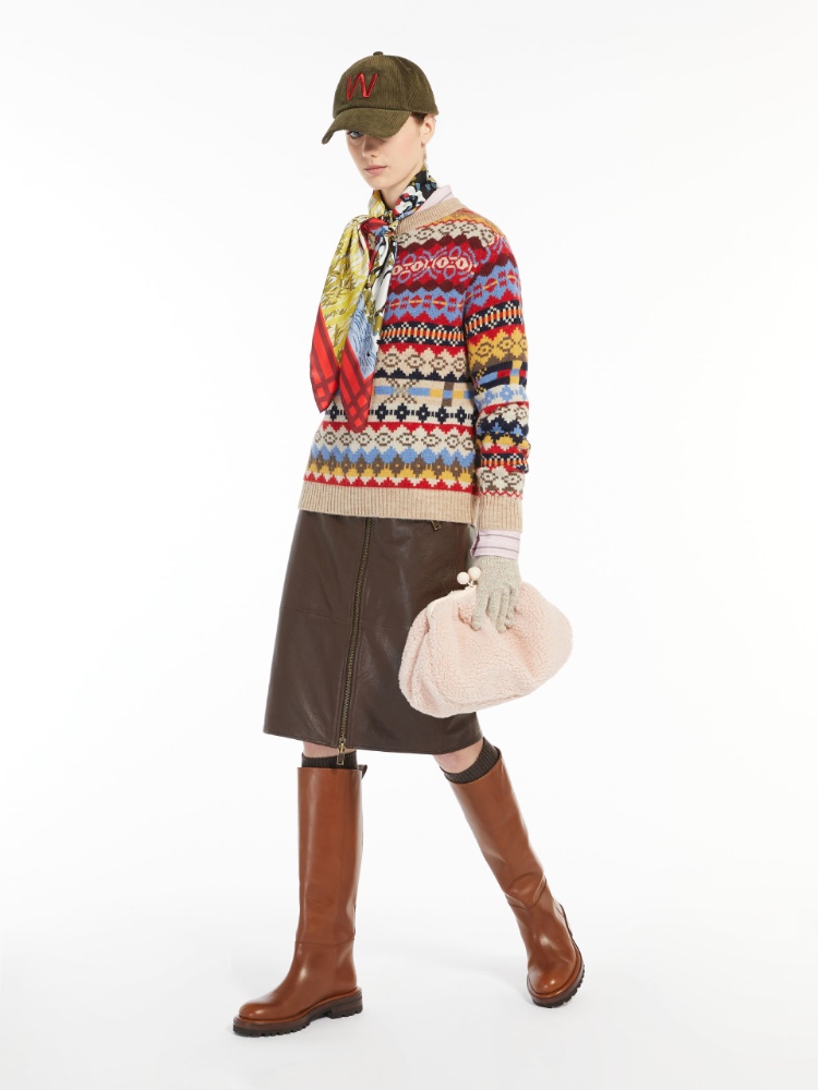 Medium fur-look Pasticcino Bag, powder | Weekend Max Mara