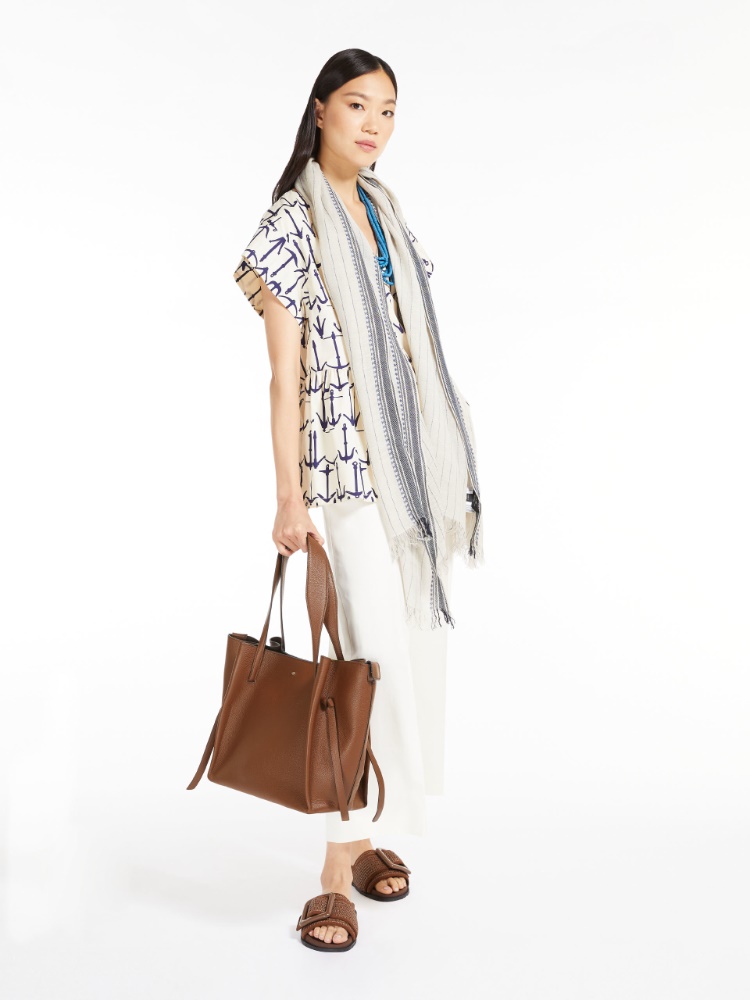 Leather shopping tote, tobacco | Weekend Max Mara