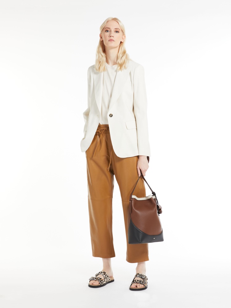 Leather hobo bag, coffee | Weekend Max Mara
