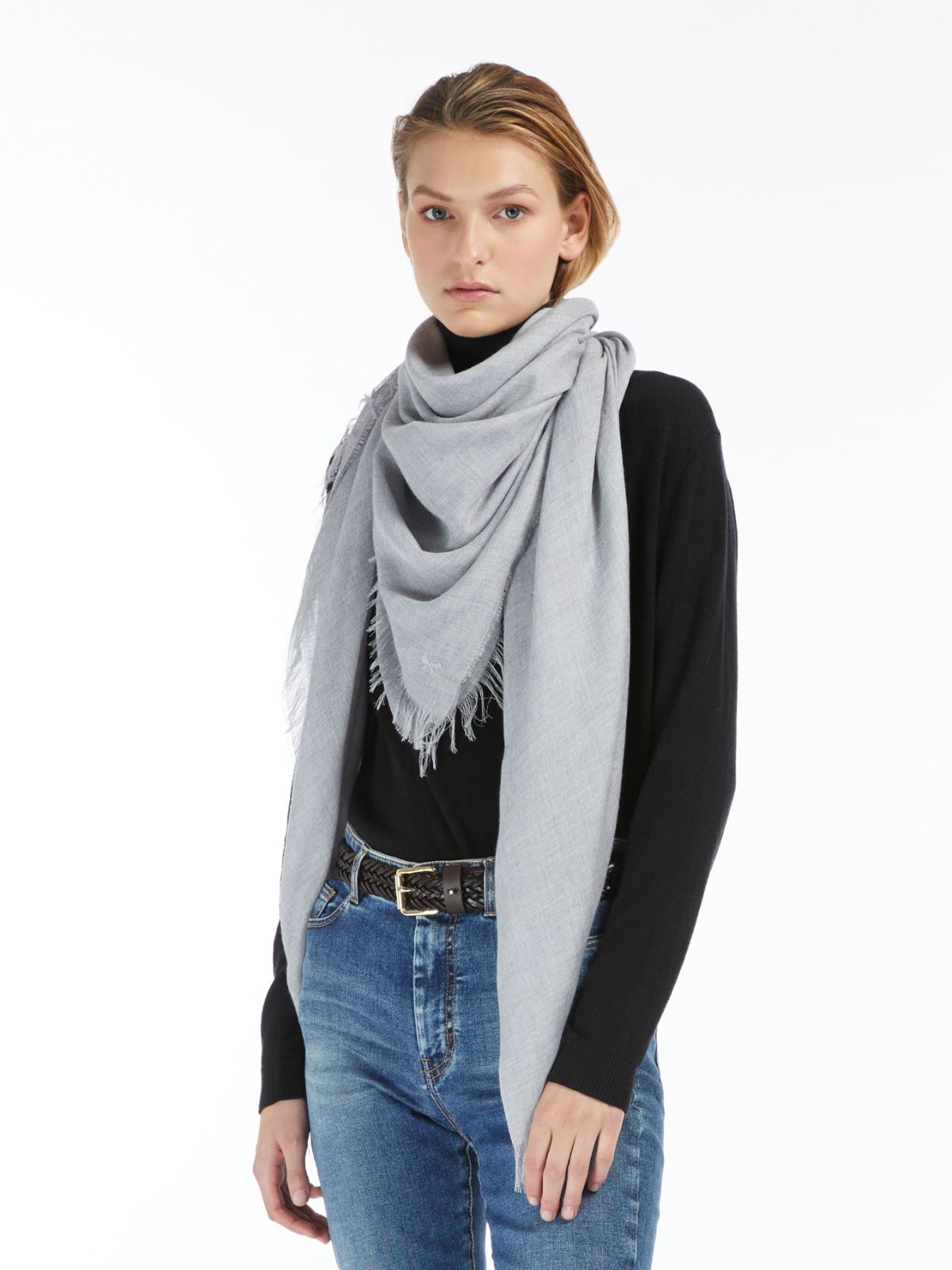 Viscose and cashmere stole - LIGHT GREY - Weekend Max Mara - 3