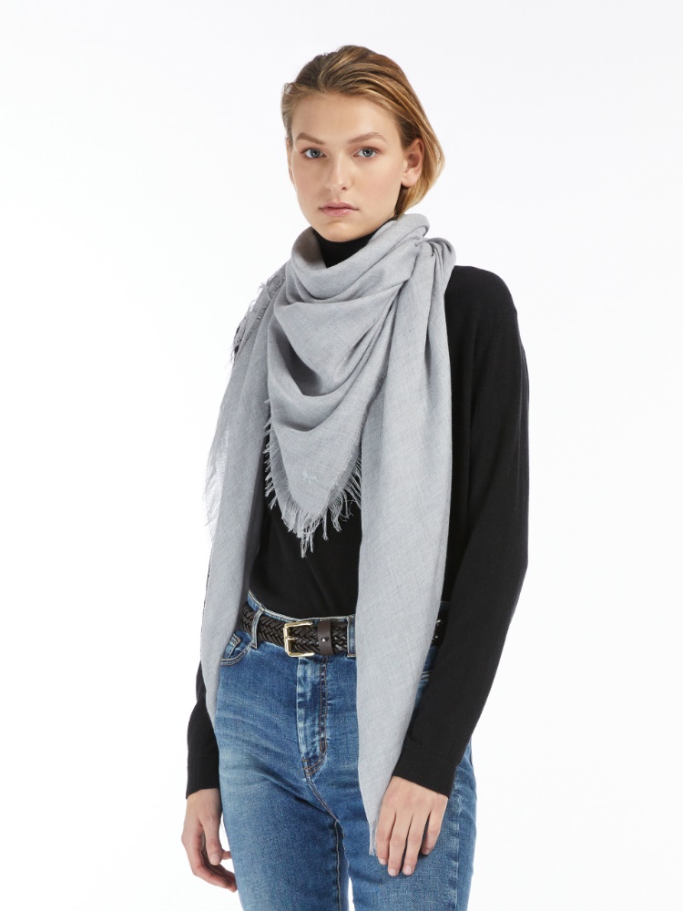 Viscose and cashmere stole - LIGHT GREY - Weekend Max Mara