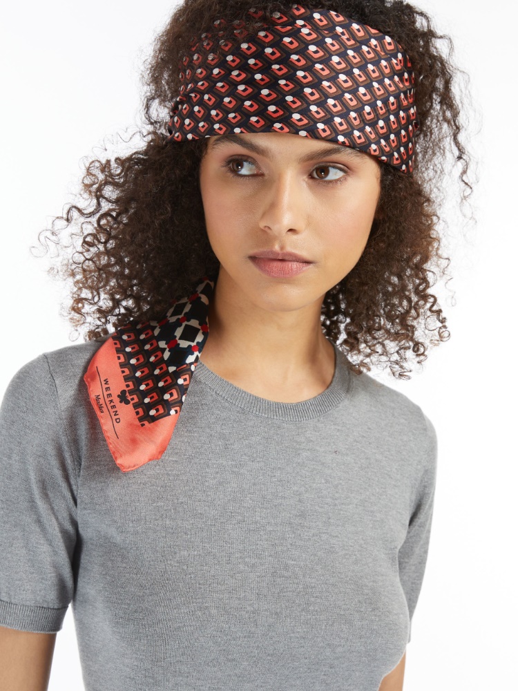 Silk twill neckerchief , brown | Weekend Max Mara