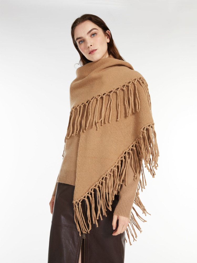 Wool triangle scarf, camel | Weekend Max Mara