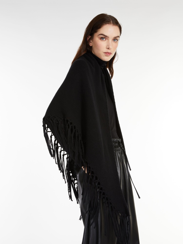 Wool triangle scarf, black | Weekend Max Mara