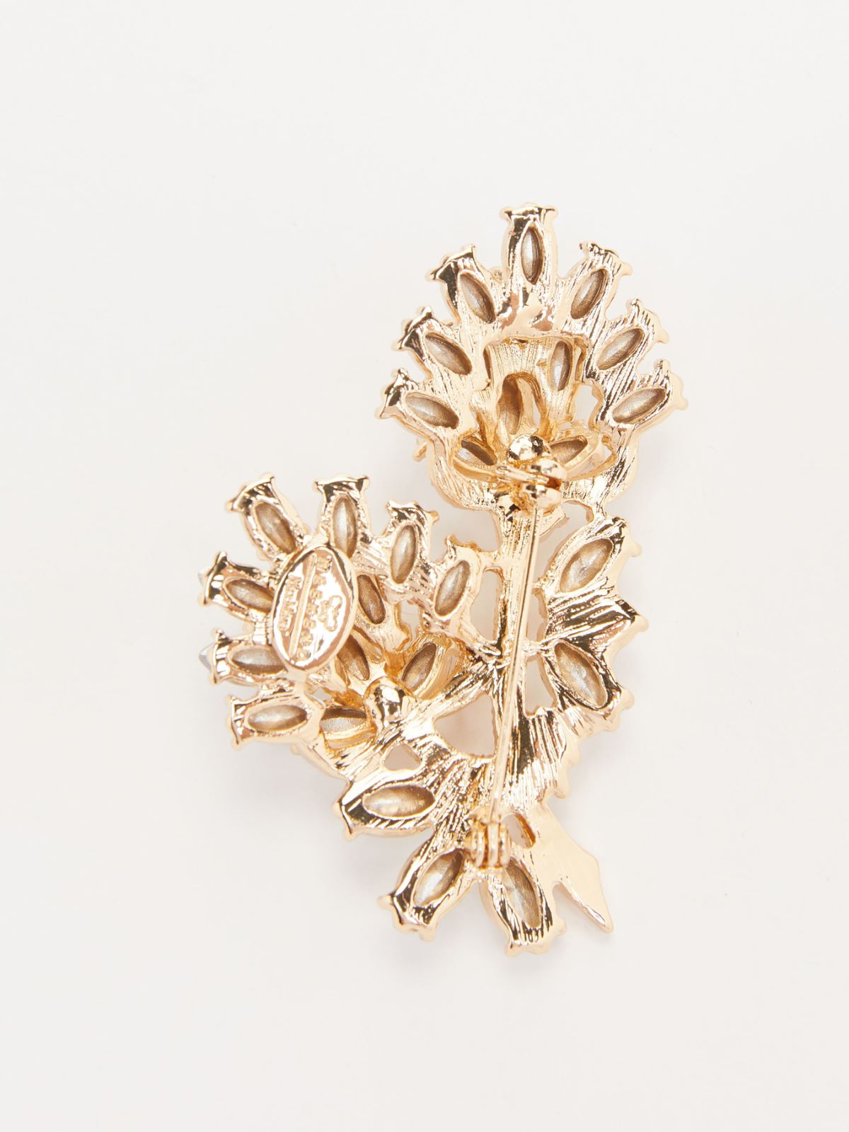 Rhinestone and pearl-adorned brooch - GOLD - Weekend Max Mara - 2 Rhinestone and pearl-adorned brooch - GOLD - Weekend Max Mara - 2