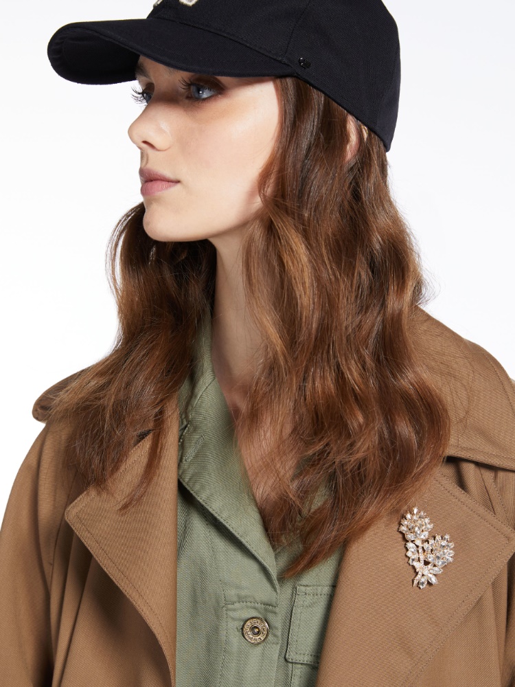 Rhinestone and pearl-adorned brooch, gold | Weekend Max Mara
