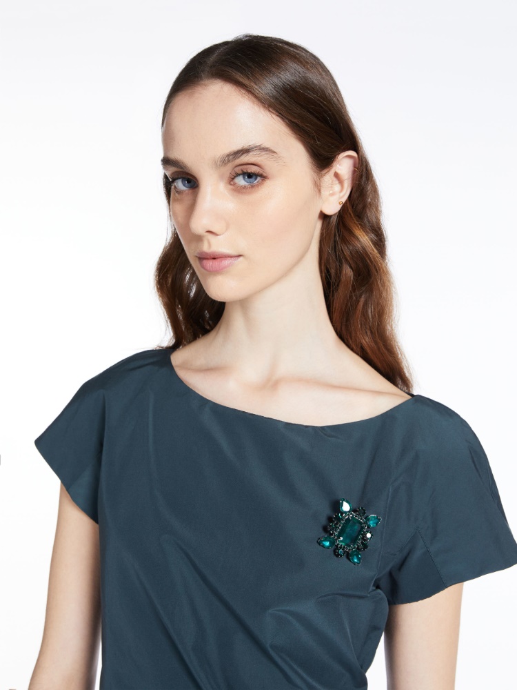 Metal and glass brooch, emerald | Weekend Max Mara