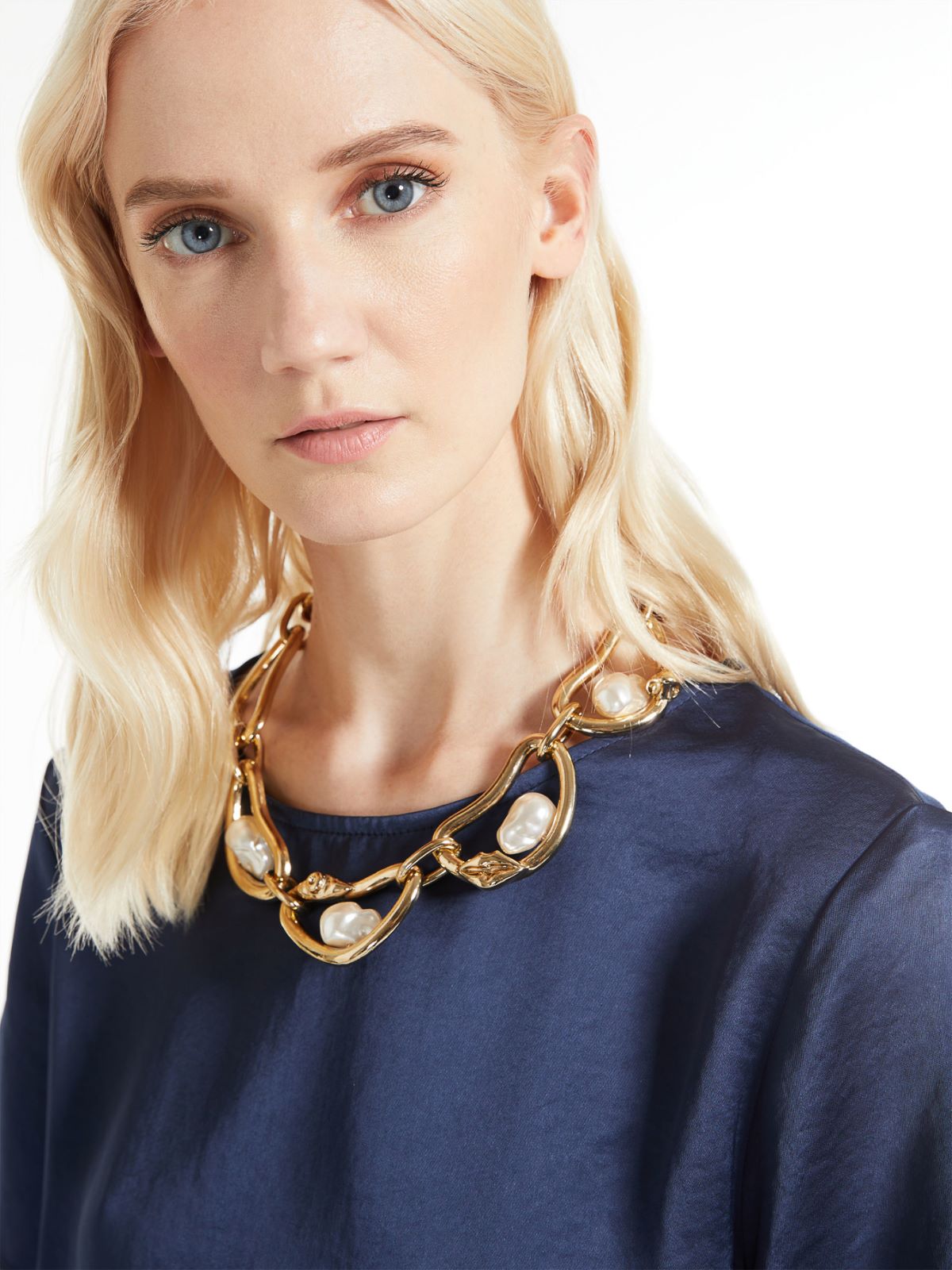 Metal and pearl necklace - GOLD - Weekend Max Mara - 3