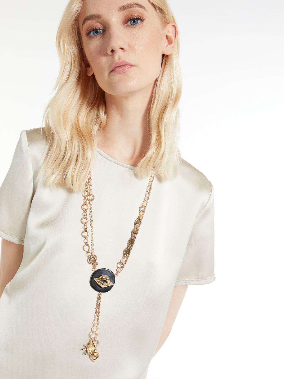 Pendant-adorned metal necklace - GOLD - Weekend Max Mara - 3