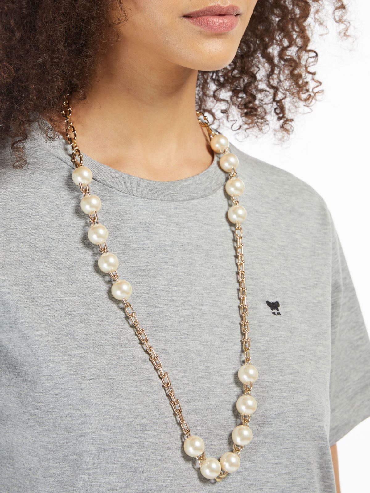 Pearl and rhinestone-adorned necklace Weekend Maxmara