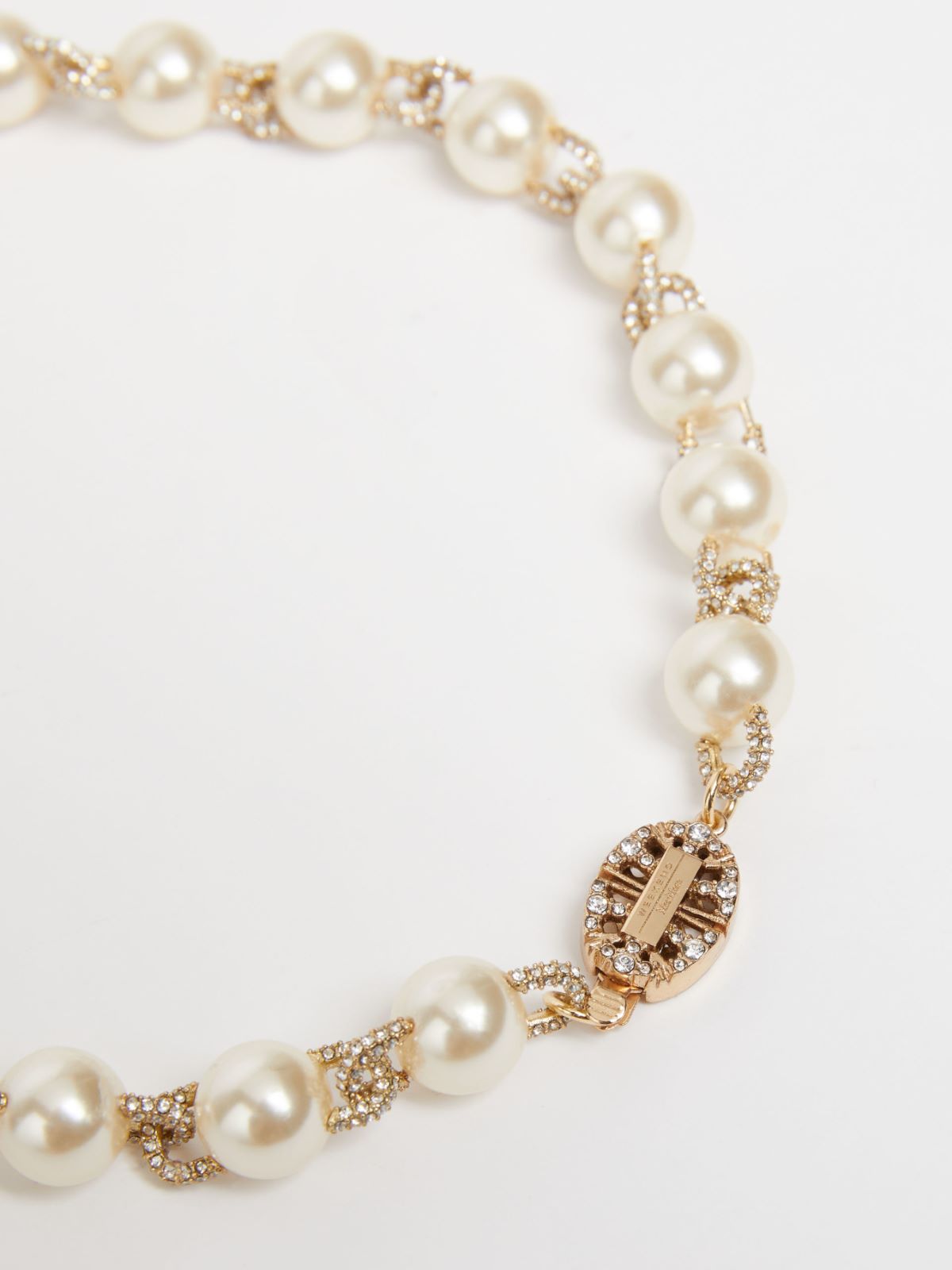 Pearl and rhinestone-adorned necklace Weekend Maxmara Pearl and rhinestone-adorned necklace Weekend Maxmara