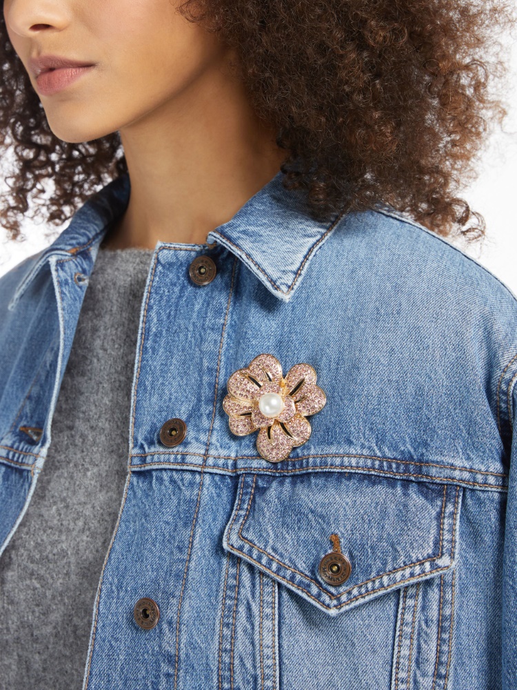 Metal and glass brooch , pink - Weekend Max Mara