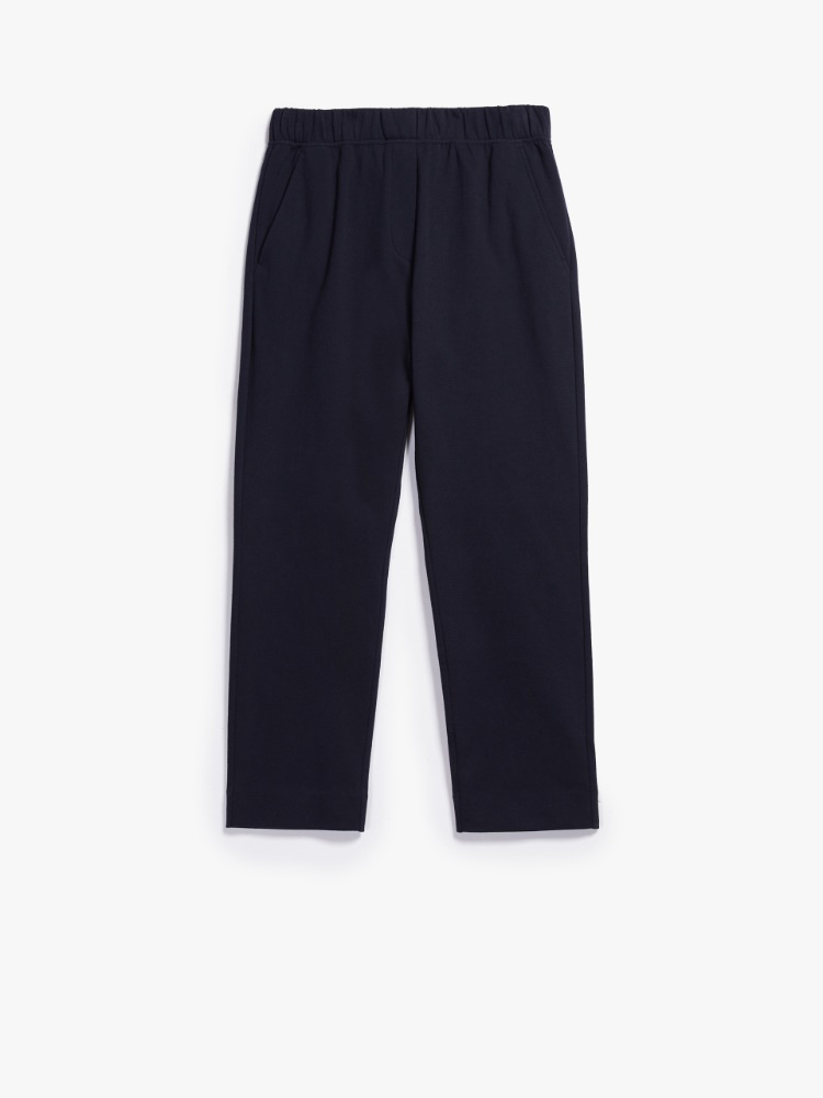 Cotton jersey trousers, navy - Weekend Max Mara