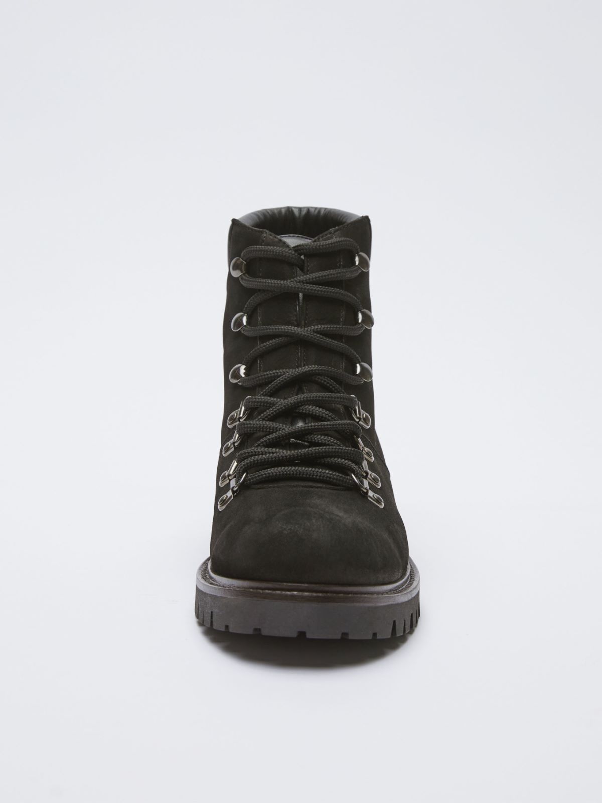 Water-repellent Nubuck leather mountain boots - BLACK - Weekend Max Mara - 5