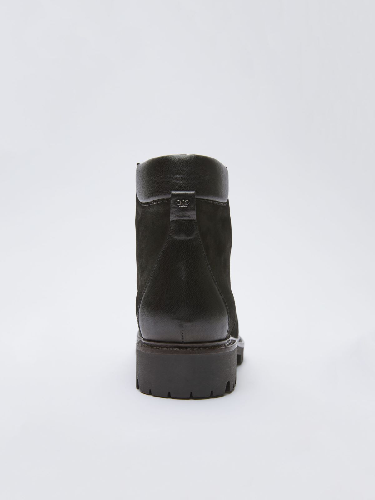 Water-repellent Nubuck leather mountain boots - BLACK - Weekend Max Mara - 6