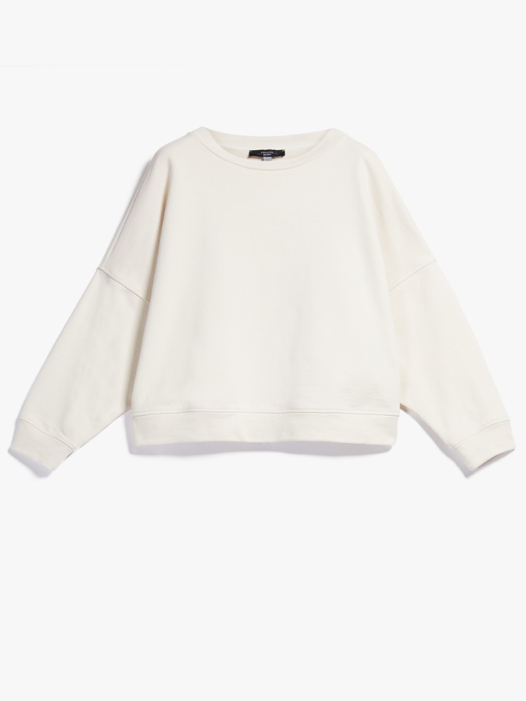 Cotton jersey sweatshirt, ivory - Weekend Max Mara