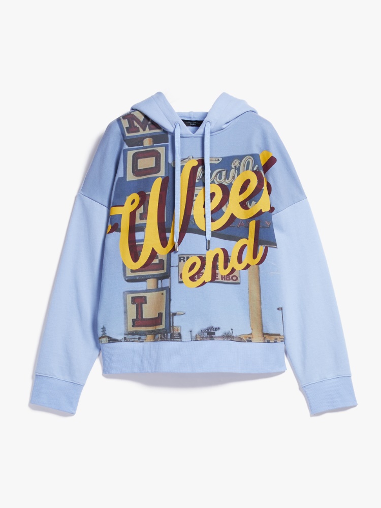 Cotton jersey sweatshirt, sky blue | Weekend Max Mara