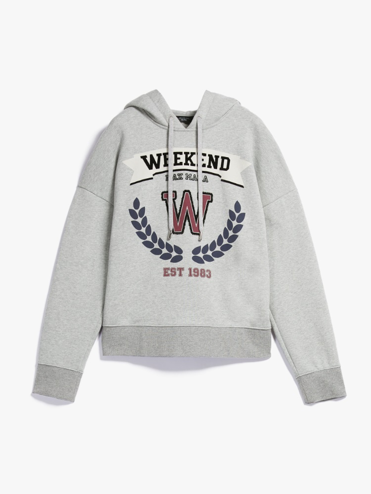 Cotton jersey sweatshirt, medium grey | Weekend Max Mara