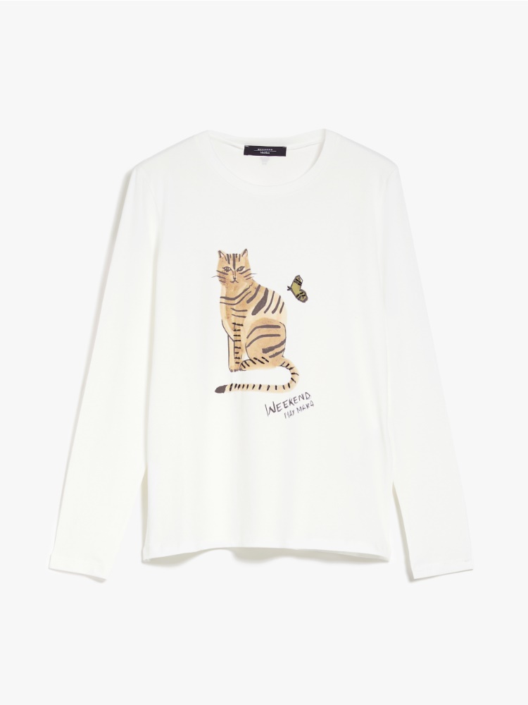 Cotton jersey top, white | Weekend Max Mara