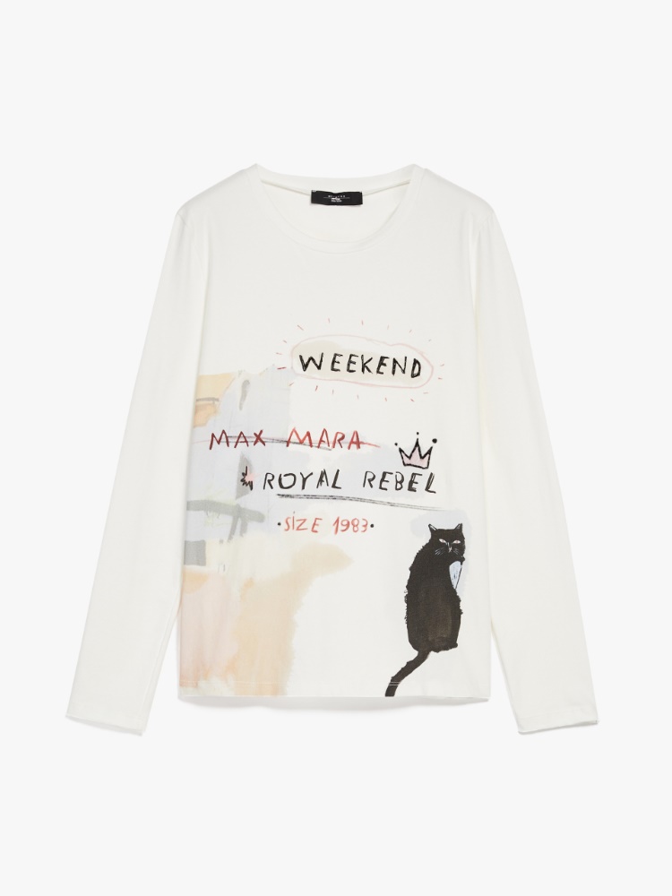 Cotton jersey top, white | Weekend Max Mara